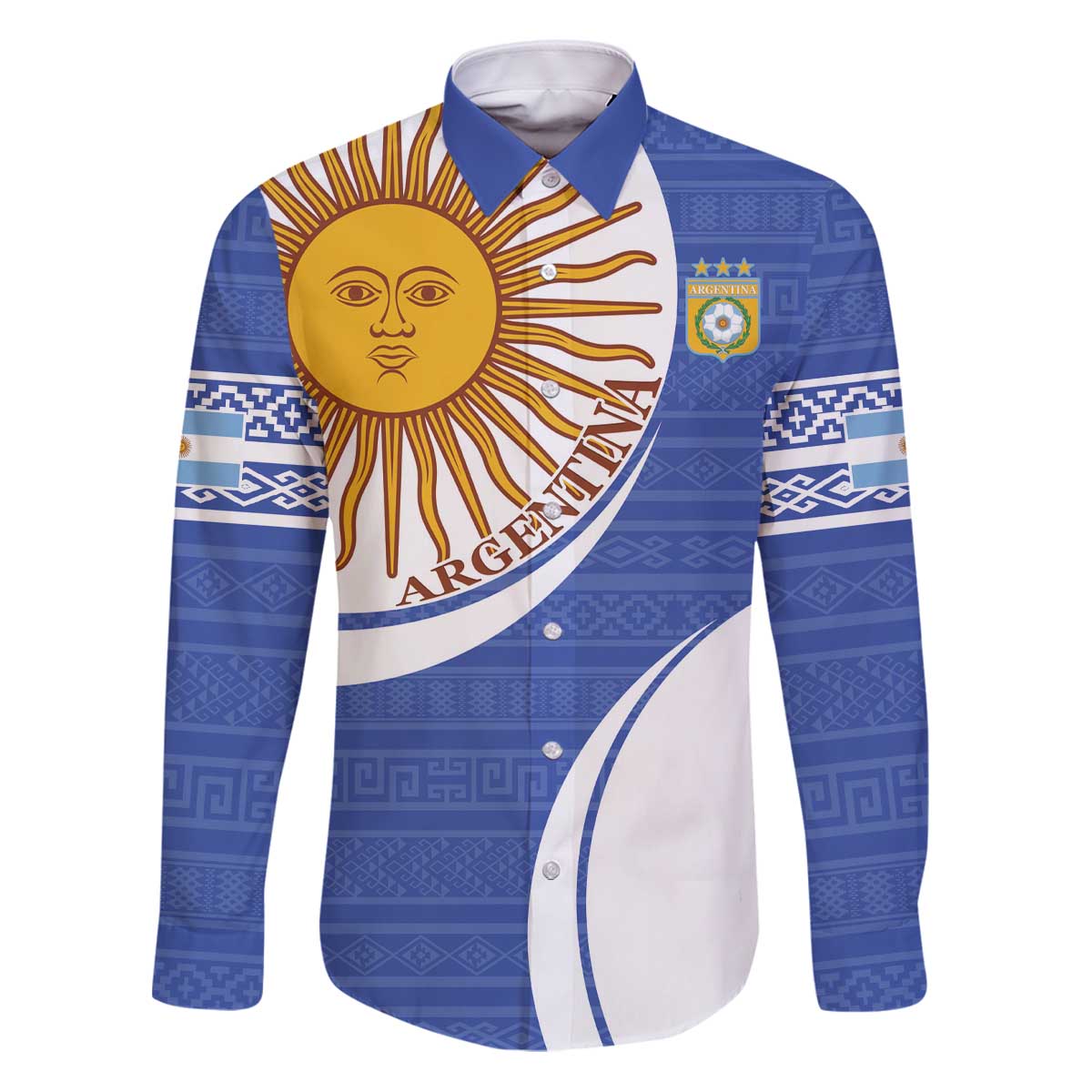 Custom Argentina Football Family Matching Puletasi and Hawaiian Shirt Vamos La Albiceleste - Navy Blue Version - Wonder Print Shop