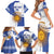 Custom Argentina Football Family Matching Short Sleeve Bodycon Dress and Hawaiian Shirt Vamos La Albiceleste - Navy Blue Version - Wonder Print Shop