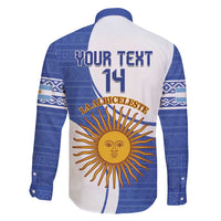 Custom Argentina Football Family Matching Short Sleeve Bodycon Dress and Hawaiian Shirt Vamos La Albiceleste - Navy Blue Version - Wonder Print Shop