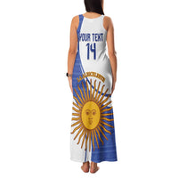 Custom Argentina Football Family Matching Tank Maxi Dress and Hawaiian Shirt Vamos La Albiceleste - Navy Blue Version - Wonder Print Shop