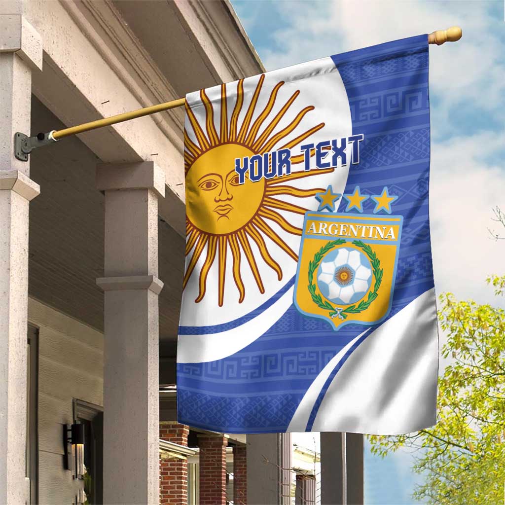 Custom Argentina Football Garden Flag Vamos La Albiceleste - Navy Blue Version - Wonder Print Shop