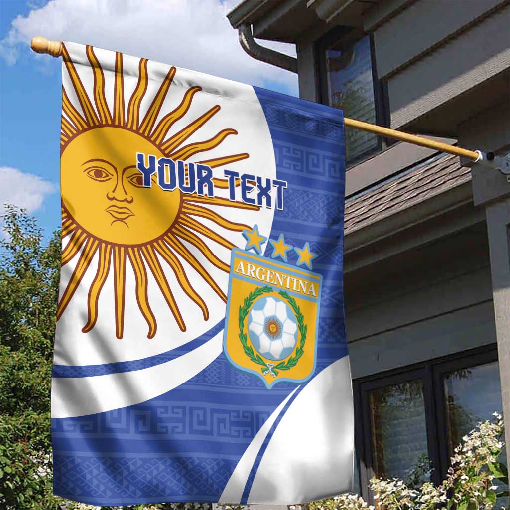 Custom Argentina Football Garden Flag Vamos La Albiceleste - Navy Blue Version - Wonder Print Shop