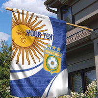 Custom Argentina Football Garden Flag Vamos La Albiceleste - Navy Blue Version - Wonder Print Shop