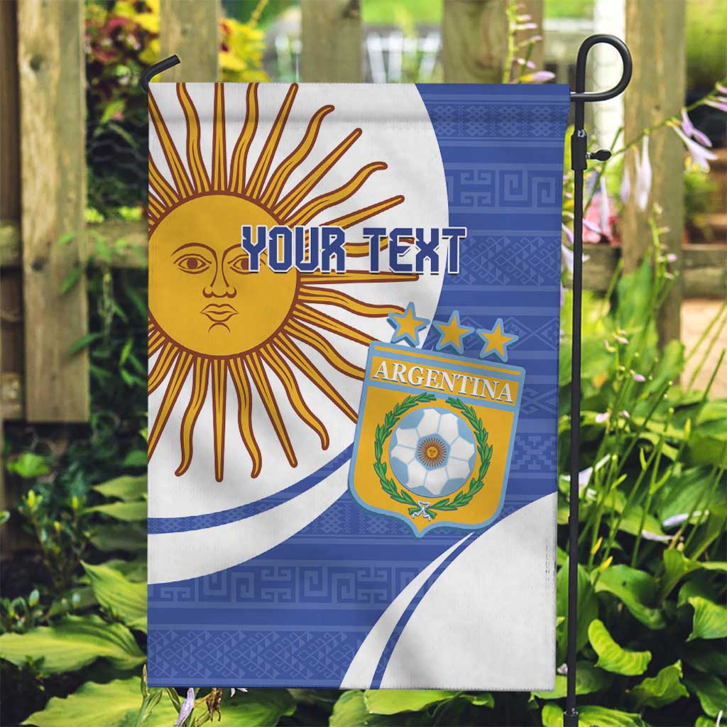 Custom Argentina Football Garden Flag Vamos La Albiceleste - Navy Blue Version - Wonder Print Shop