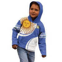 Custom Argentina Football Kid Hoodie Vamos La Albiceleste - Navy Blue Version - Wonder Print Shop