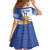 Custom Argentina Football Kid Short Sleeve Dress Vamos La Albiceleste - Navy Blue Version - Wonder Print Shop