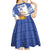 Custom Argentina Football Kid Short Sleeve Dress Vamos La Albiceleste - Navy Blue Version - Wonder Print Shop
