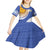Custom Argentina Football Kid Short Sleeve Dress Vamos La Albiceleste - Navy Blue Version - Wonder Print Shop