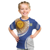 Custom Argentina Football Kid T Shirt Vamos La Albiceleste - Navy Blue Version - Wonder Print Shop