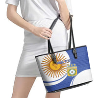 Custom Argentina Football Leather Tote Bag Vamos La Albiceleste - Navy Blue Version - Wonder Print Shop