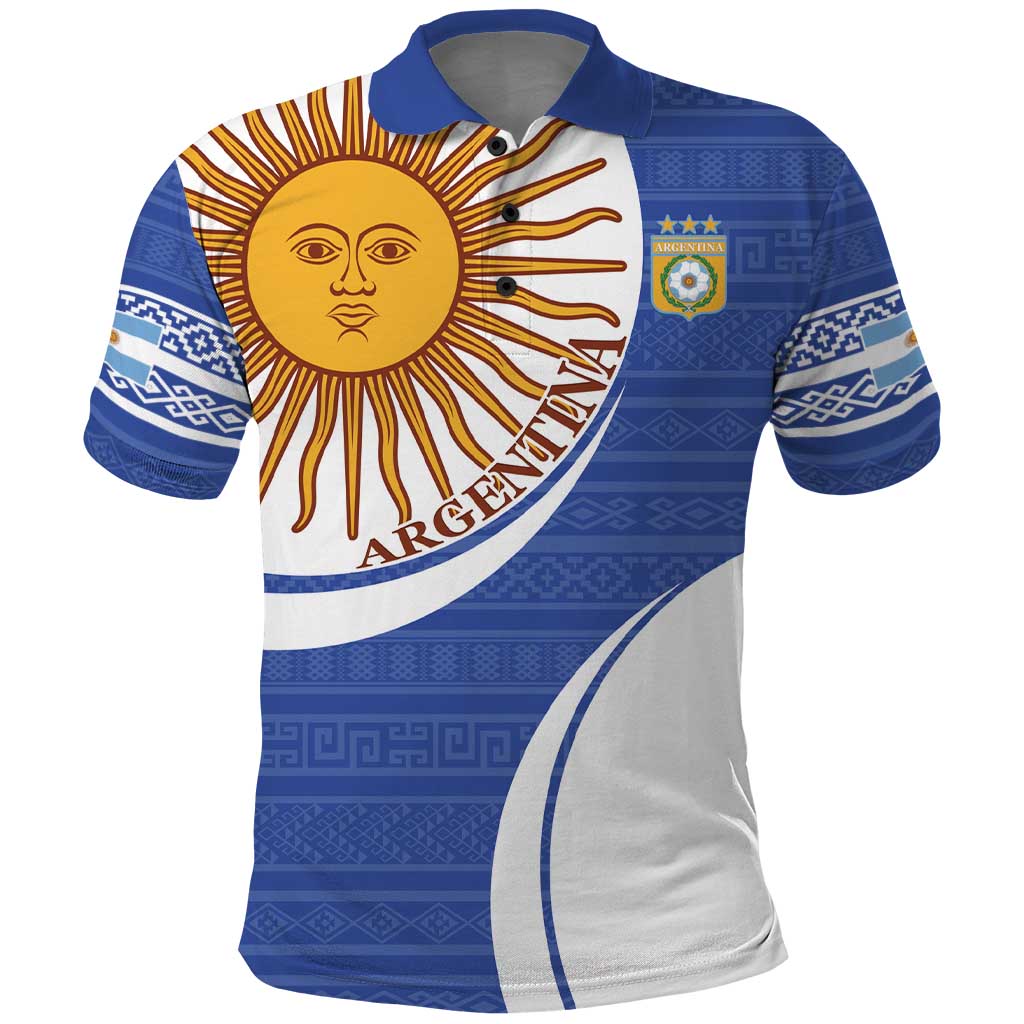 Custom Argentina Football Polo Shirt Vamos La Albiceleste - Navy Blue Version - Wonder Print Shop