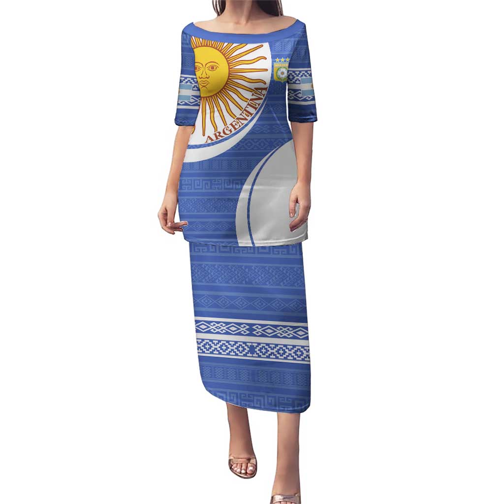 Custom Argentina Football Puletasi Vamos La Albiceleste - Navy Blue Version - Wonder Print Shop