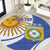 Custom Argentina Football Round Carpet Vamos La Albiceleste - Navy Blue Version