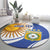 Custom Argentina Football Round Carpet Vamos La Albiceleste - Navy Blue Version