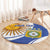 Custom Argentina Football Round Carpet Vamos La Albiceleste - Navy Blue Version