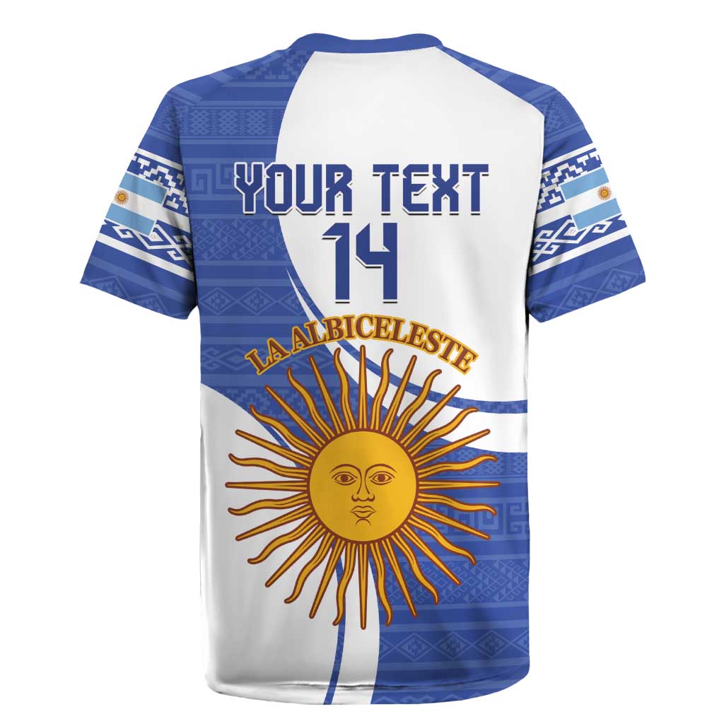 Custom Argentina Football Rugby Jersey Vamos La Albiceleste - Navy Blue Version - Wonder Print Shop