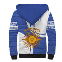 Custom Argentina Football Sherpa Hoodie Vamos La Albiceleste - Navy Blue Version - Wonder Print Shop