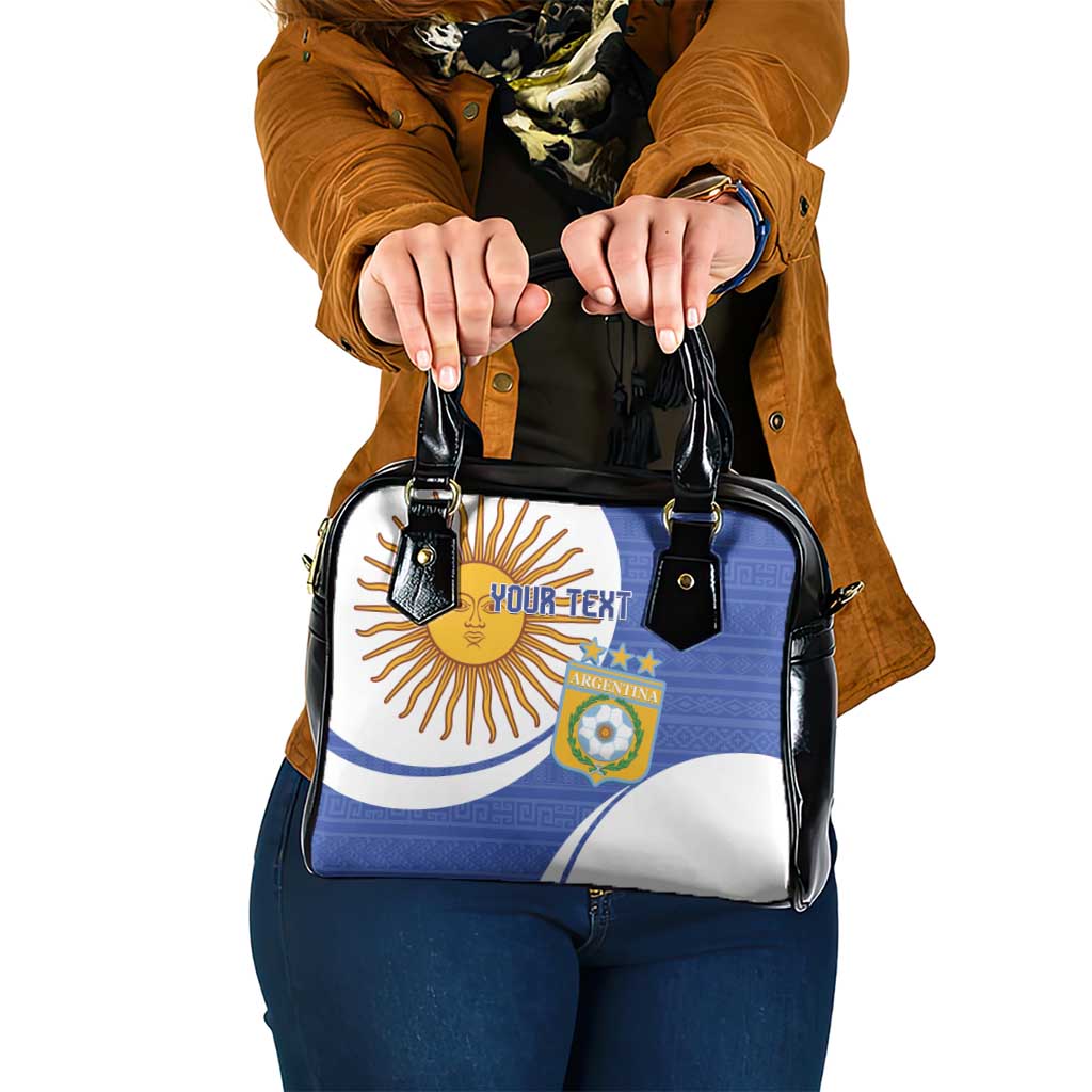 Custom Argentina Football Shoulder Handbag Vamos La Albiceleste - Navy Blue Version