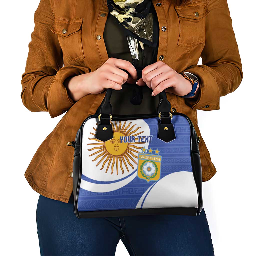 Custom Argentina Football Shoulder Handbag Vamos La Albiceleste - Navy Blue Version