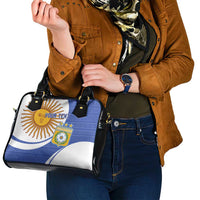 Custom Argentina Football Shoulder Handbag Vamos La Albiceleste - Navy Blue Version