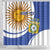 Custom Argentina Football Shower Curtain Vamos La Albiceleste - Navy Blue Version