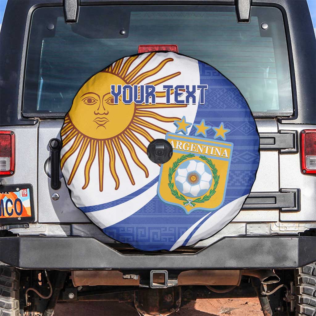 Custom Argentina Football Spare Tire Cover Vamos La Albiceleste - Navy Blue Version - Wonder Print Shop