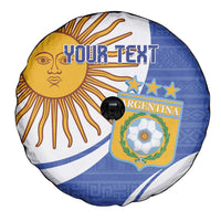 Custom Argentina Football Spare Tire Cover Vamos La Albiceleste - Navy Blue Version - Wonder Print Shop