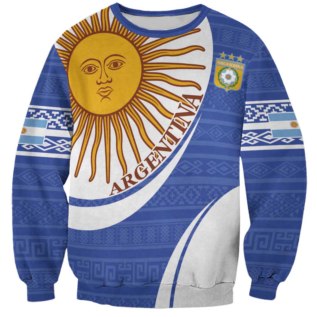 Custom Argentina Football Sweatshirt Vamos La Albiceleste - Navy Blue Version - Wonder Print Shop