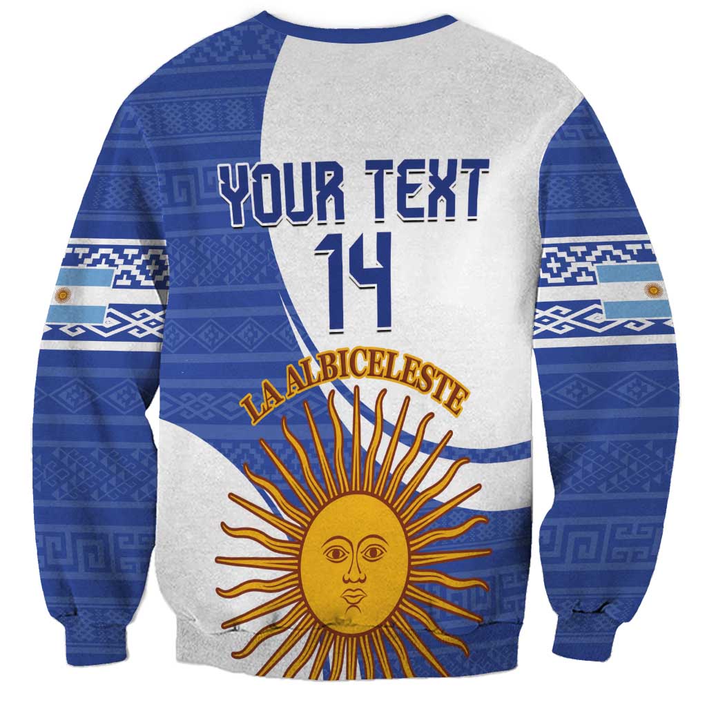 Custom Argentina Football Sweatshirt Vamos La Albiceleste - Navy Blue Version - Wonder Print Shop