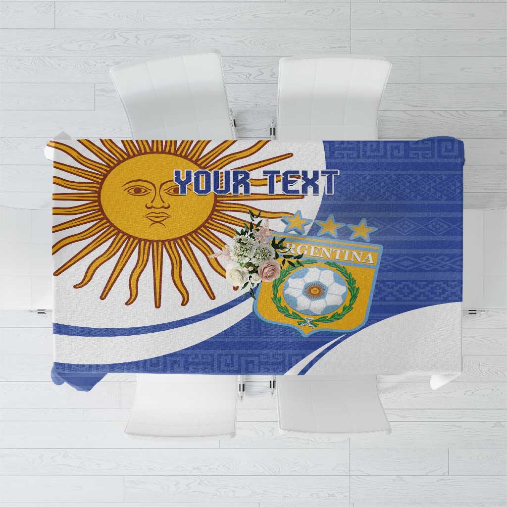 Custom Argentina Football Tablecloth Vamos La Albiceleste - Navy Blue Version - Wonder Print Shop