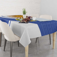 Custom Argentina Football Tablecloth Vamos La Albiceleste - Navy Blue Version - Wonder Print Shop