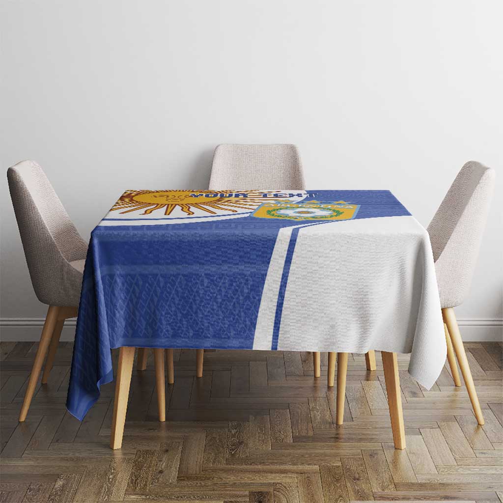 Custom Argentina Football Tablecloth Vamos La Albiceleste - Navy Blue Version - Wonder Print Shop