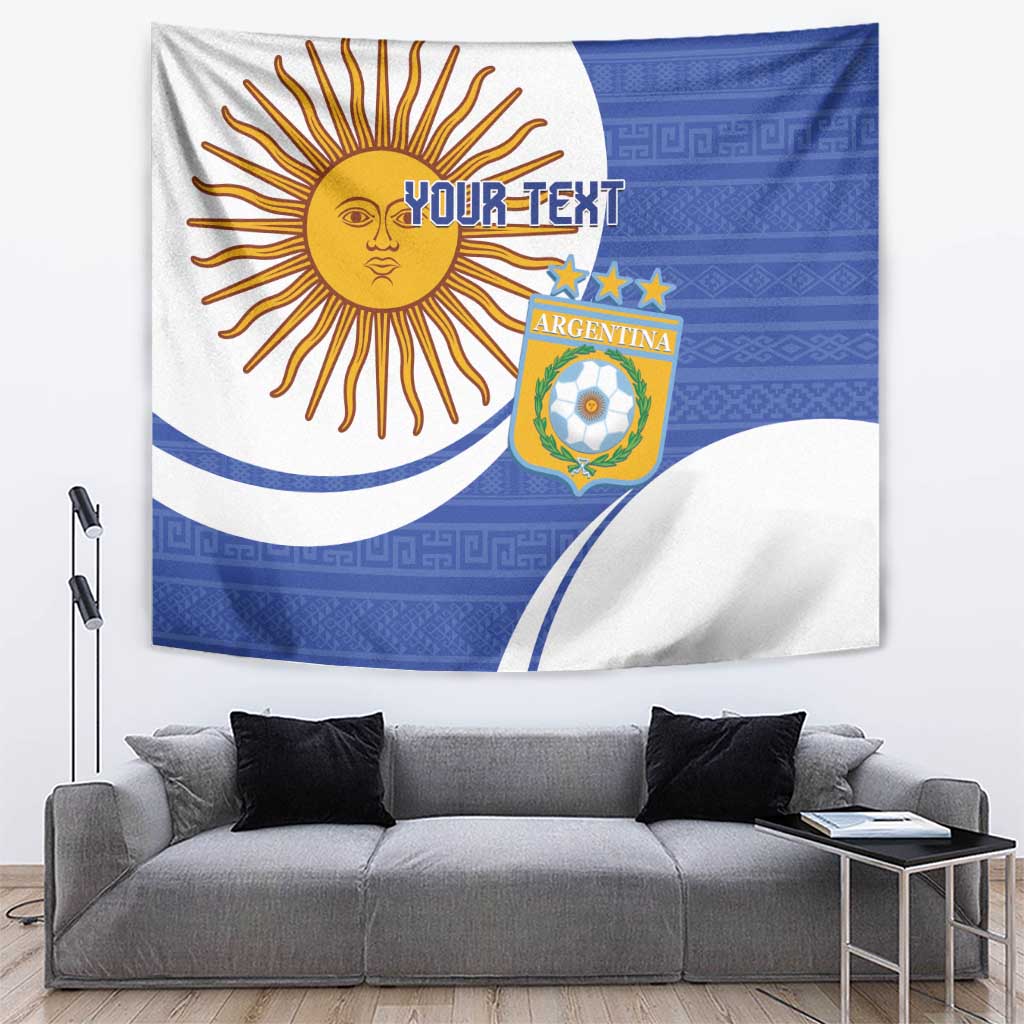 Custom Argentina Football Tapestry Vamos La Albiceleste - Navy Blue Version - Wonder Print Shop