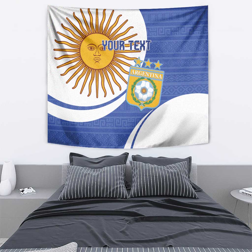 Custom Argentina Football Tapestry Vamos La Albiceleste - Navy Blue Version - Wonder Print Shop