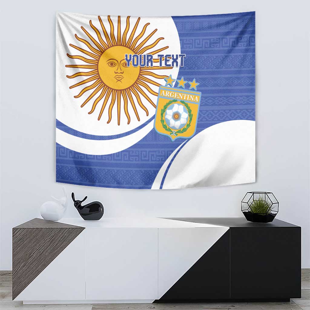 Custom Argentina Football Tapestry Vamos La Albiceleste - Navy Blue Version - Wonder Print Shop