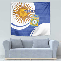 Custom Argentina Football Tapestry Vamos La Albiceleste - Navy Blue Version - Wonder Print Shop