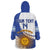Custom Argentina Football Wearable Blanket Hoodie Vamos La Albiceleste - Navy Blue Version - Wonder Print Shop