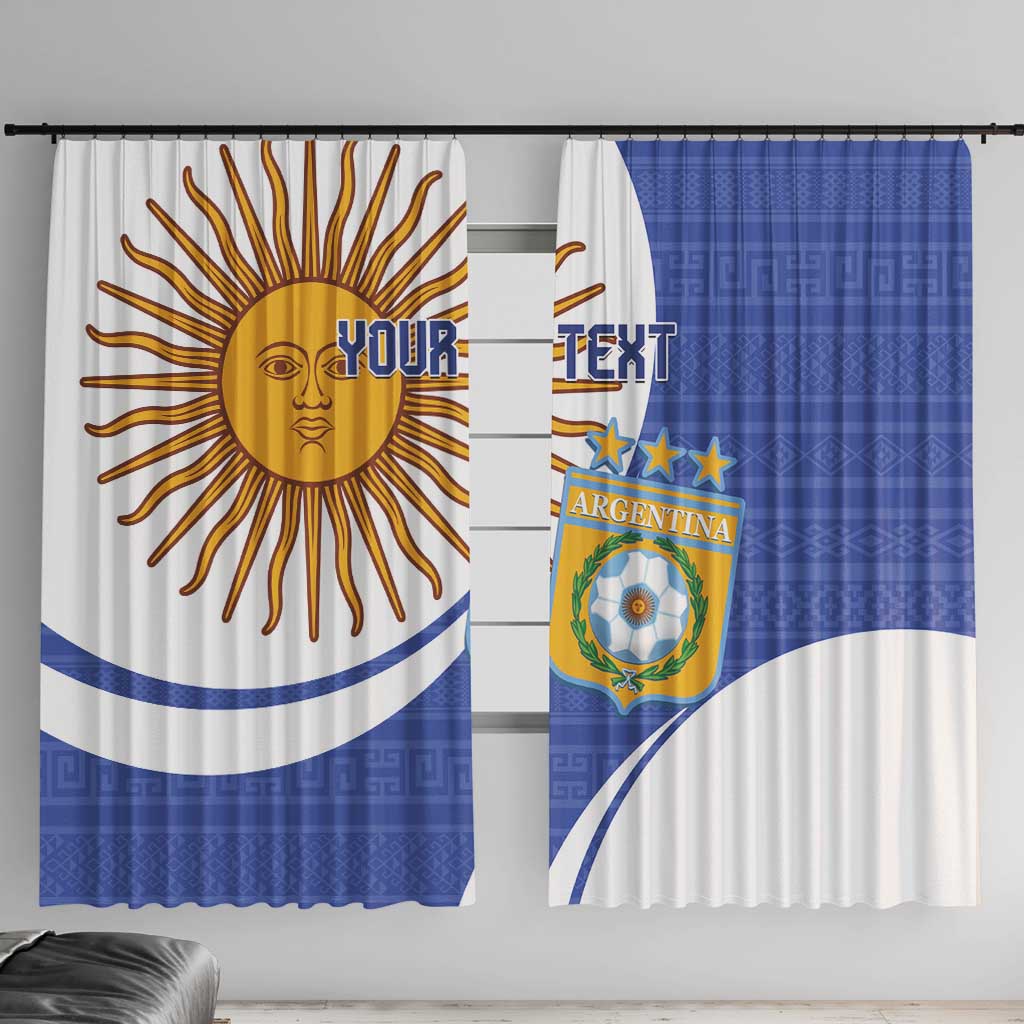 Custom Argentina Football Window Curtain Vamos La Albiceleste - Navy Blue Version - Wonder Print Shop