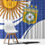 Custom Argentina Football Window Curtain Vamos La Albiceleste - Navy Blue Version - Wonder Print Shop