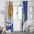 Custom Argentina Football Window Curtain Vamos La Albiceleste - Navy Blue Version - Wonder Print Shop