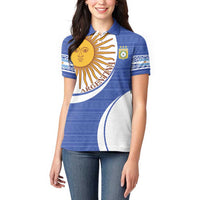 Custom Argentina Football Women Polo Shirt Vamos La Albiceleste - Navy Blue Version - Wonder Print Shop