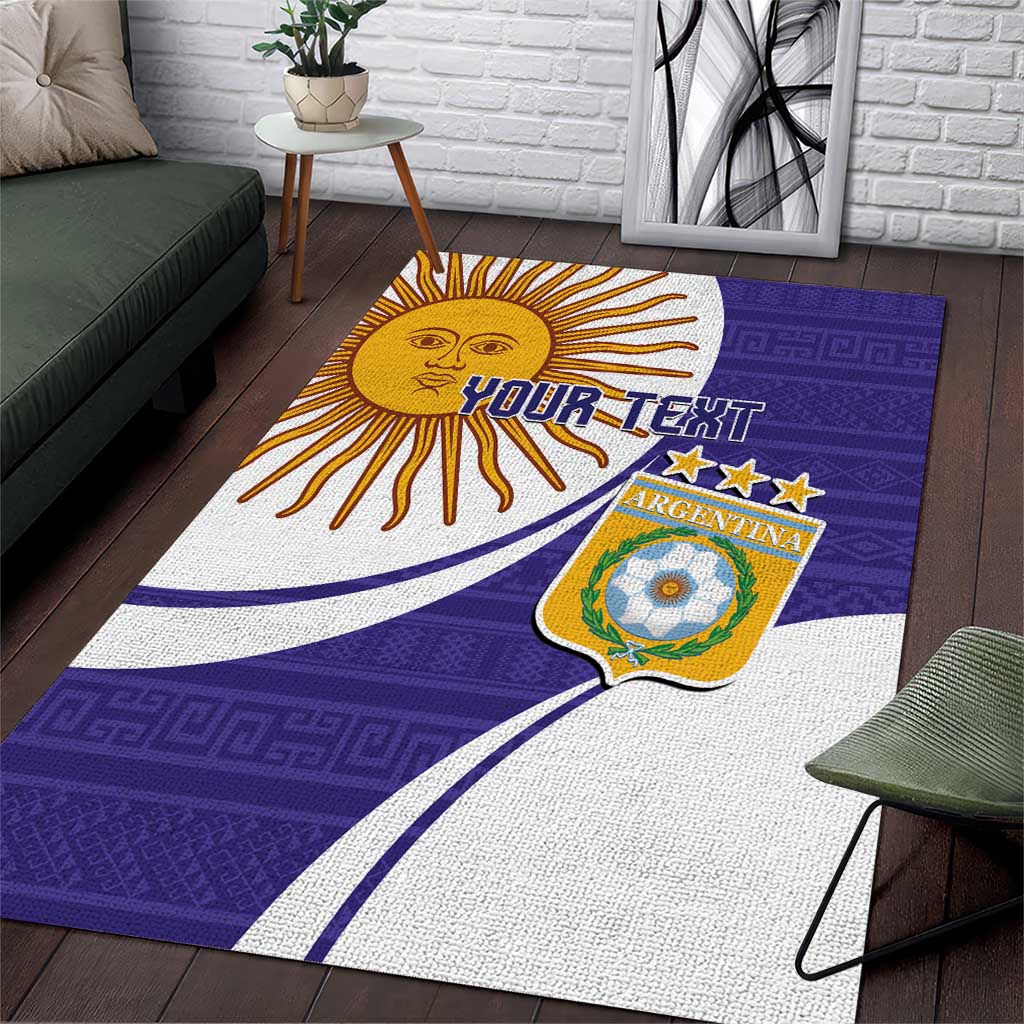 Custom Argentina Football Area Rug Vamos La Albiceleste - Purple Version - Wonder Print Shop