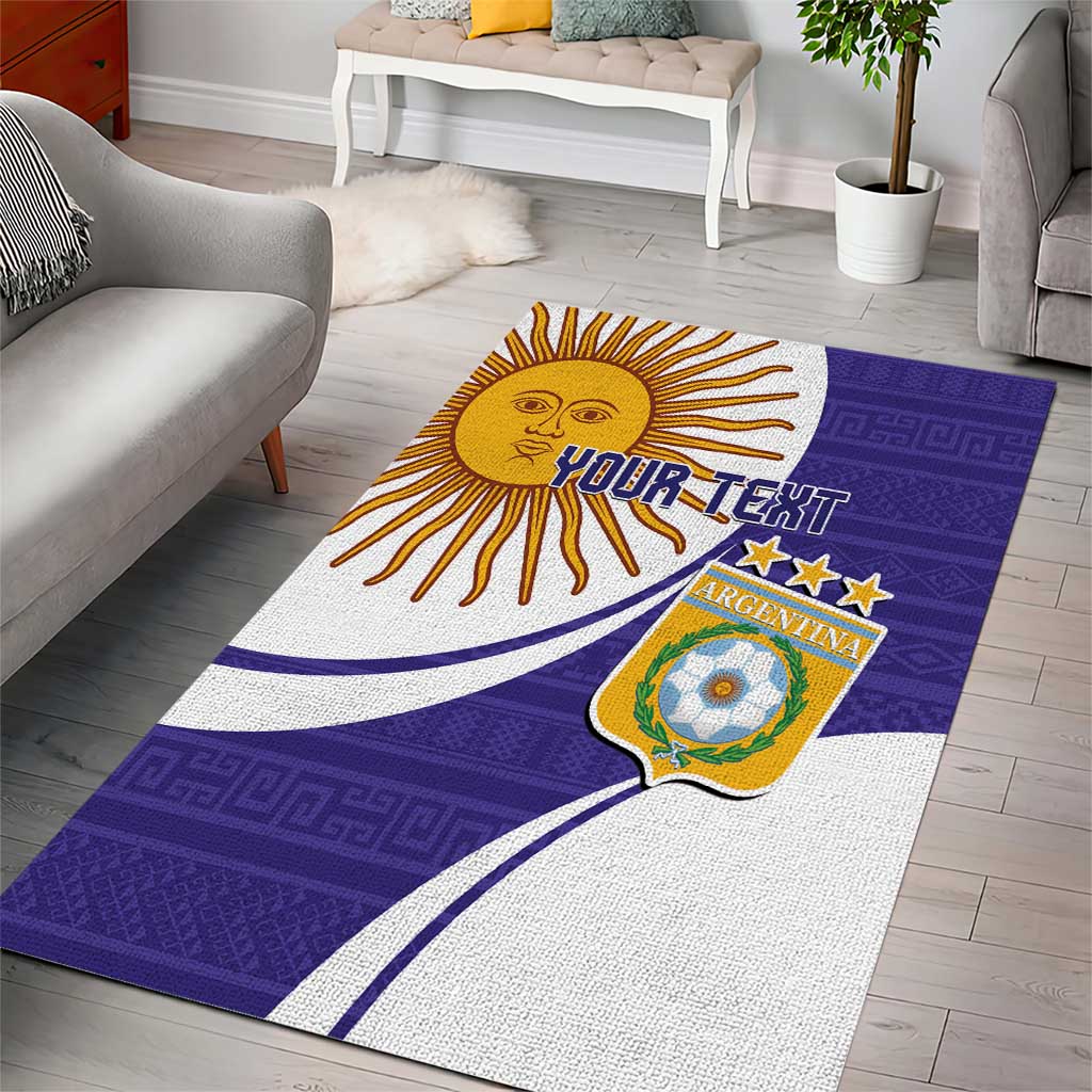 Custom Argentina Football Area Rug Vamos La Albiceleste - Purple Version - Wonder Print Shop