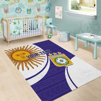 Custom Argentina Football Area Rug Vamos La Albiceleste - Purple Version - Wonder Print Shop