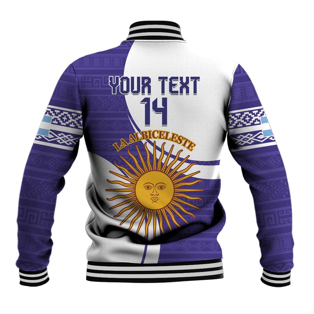 Custom Argentina Football Baseball Jacket Vamos La Albiceleste - Purple Version - Wonder Print Shop