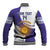 Custom Argentina Football Baseball Jacket Vamos La Albiceleste - Purple Version - Wonder Print Shop