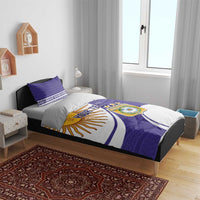 Custom Argentina Football Bedding Set Vamos La Albiceleste - Purple Version - Wonder Print Shop