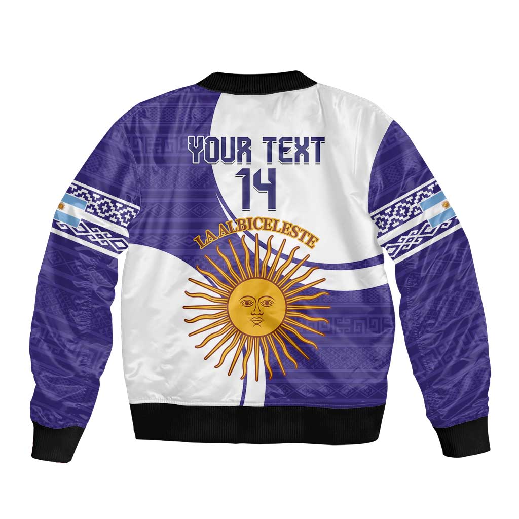Custom Argentina Football Bomber Jacket Vamos La Albiceleste - Purple Version - Wonder Print Shop