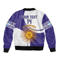 Custom Argentina Football Bomber Jacket Vamos La Albiceleste - Purple Version - Wonder Print Shop