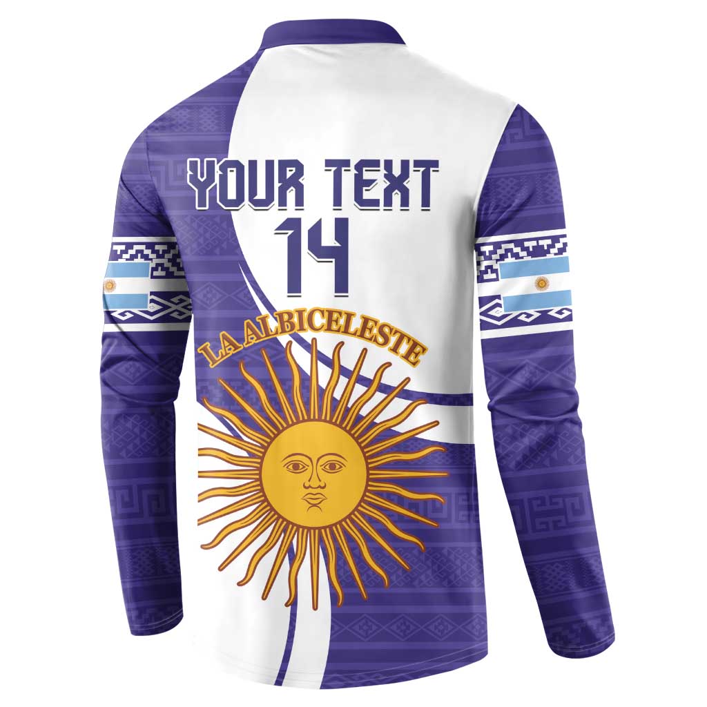 Custom Argentina Football Button Sweatshirt Vamos La Albiceleste - Purple Version - Wonder Print Shop
